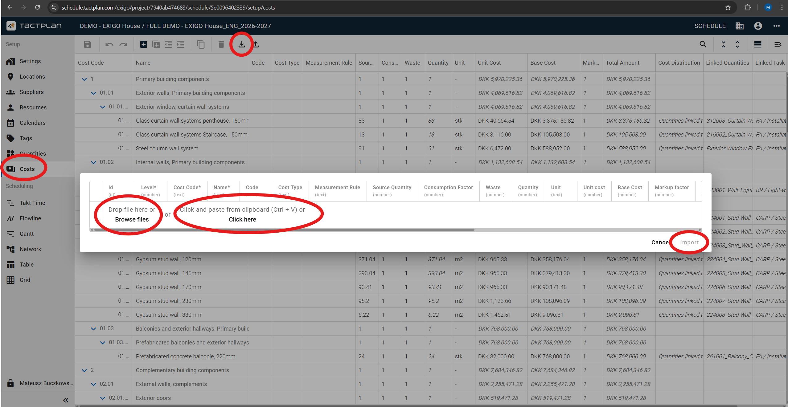 Setup - Costs - Export - Import (en) (2.5.1)