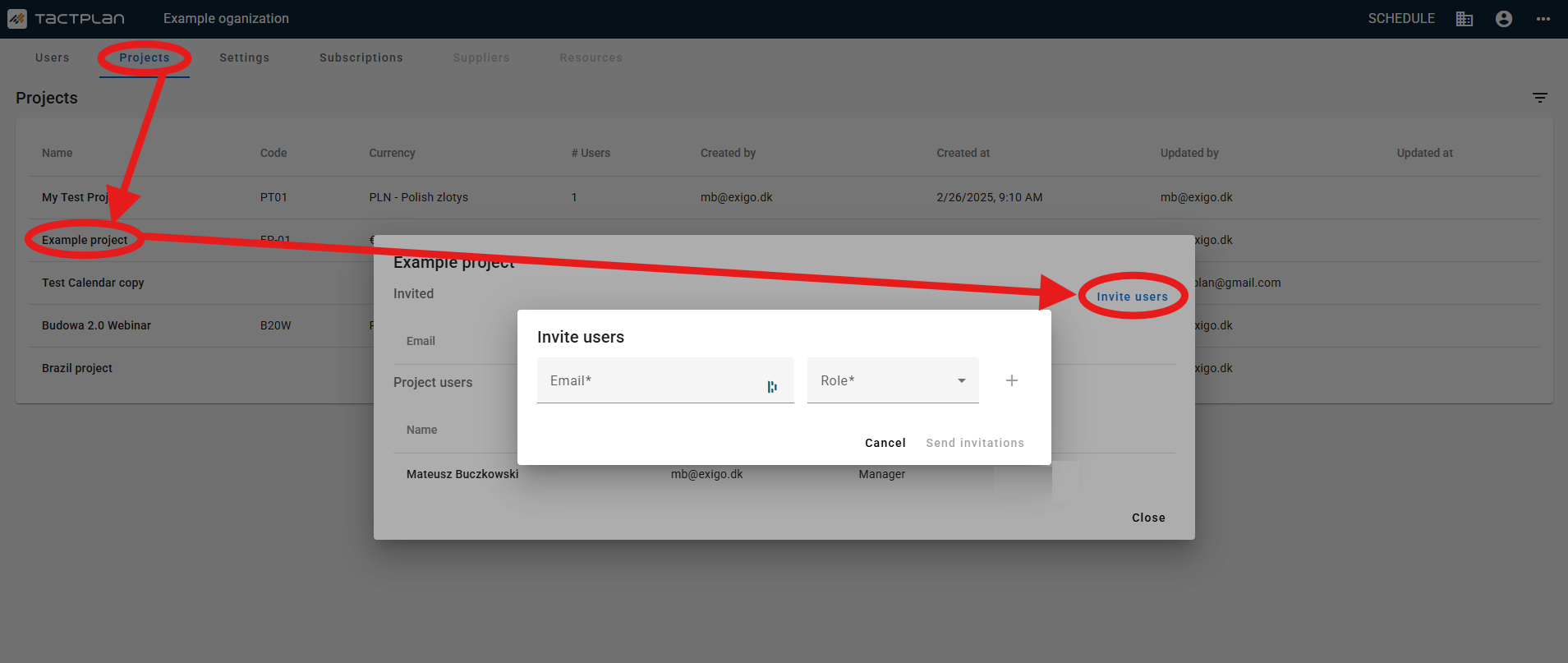 Projects - select project - Invite Users (en) (2.5.1)