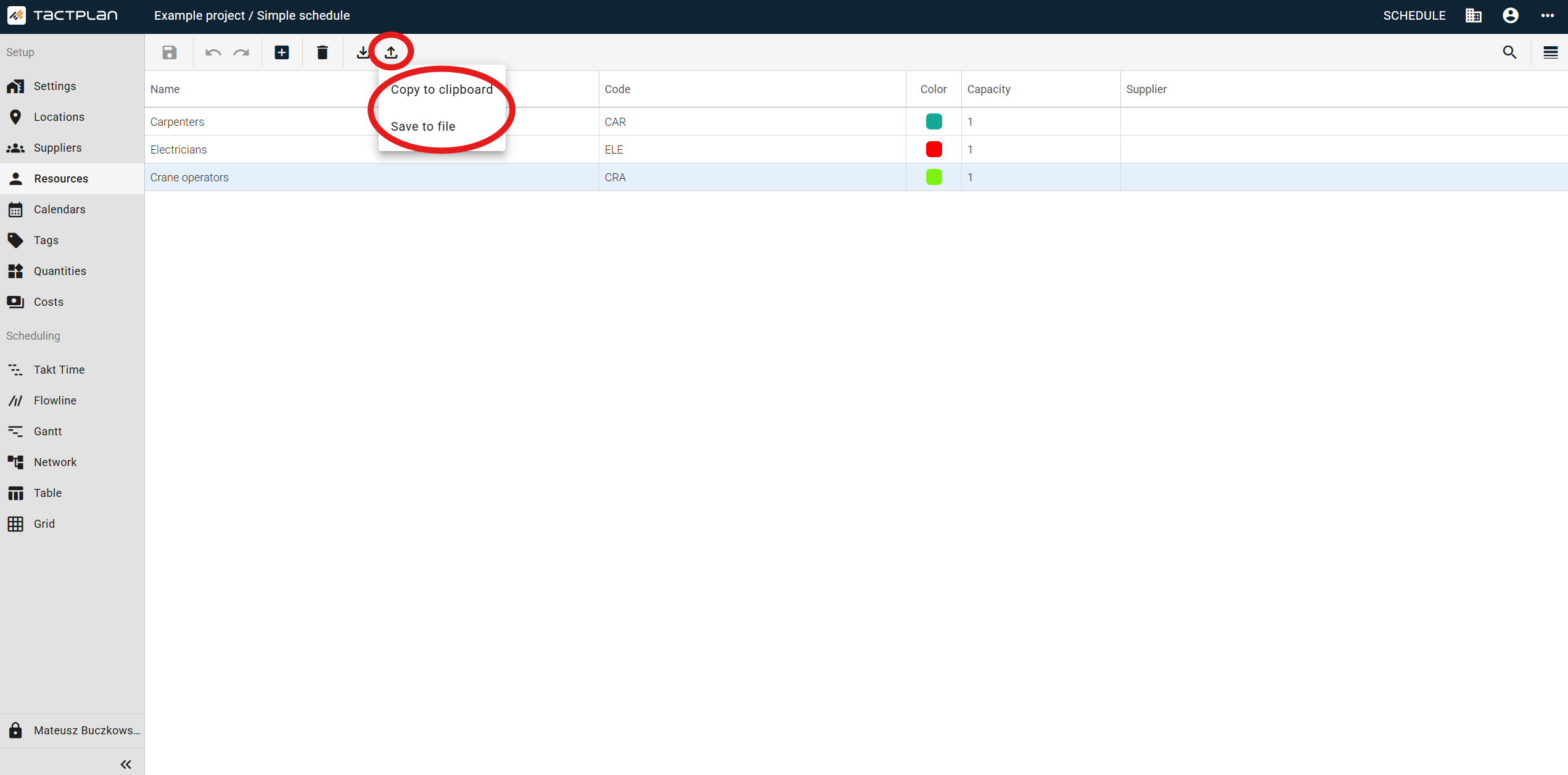 Setup - Resources - Export (en) (2.5.1)