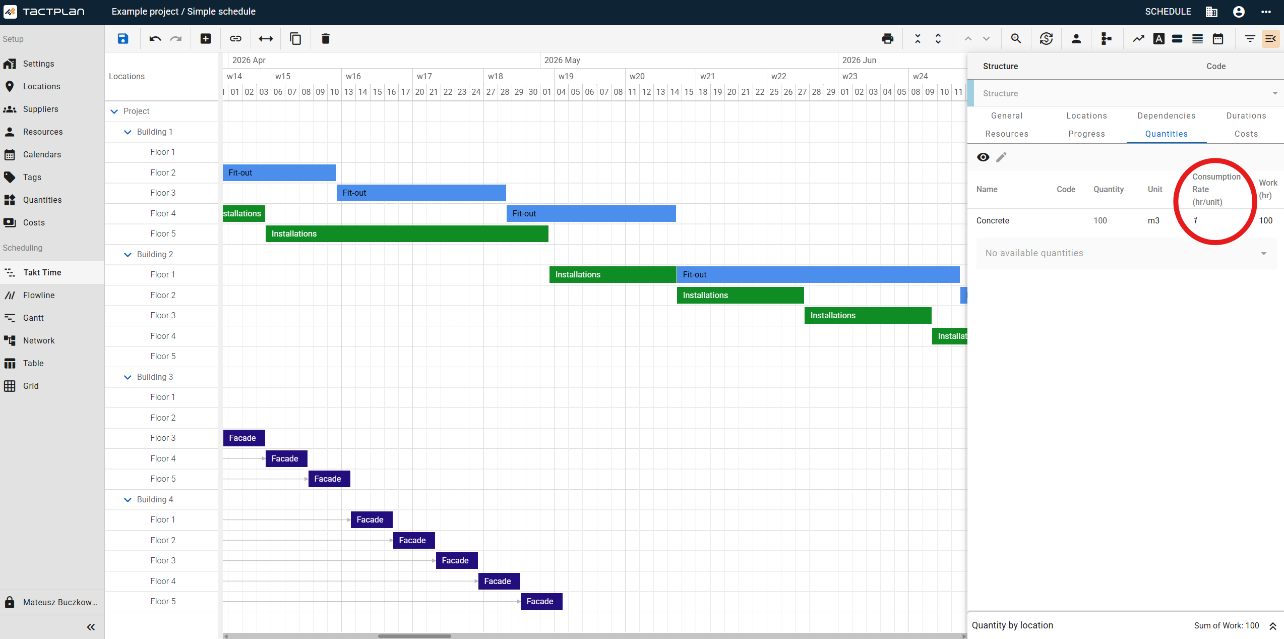 Scheduling - Takt Time - Task Details - Quantities - Consumption Rate (en) (2.5.1)
