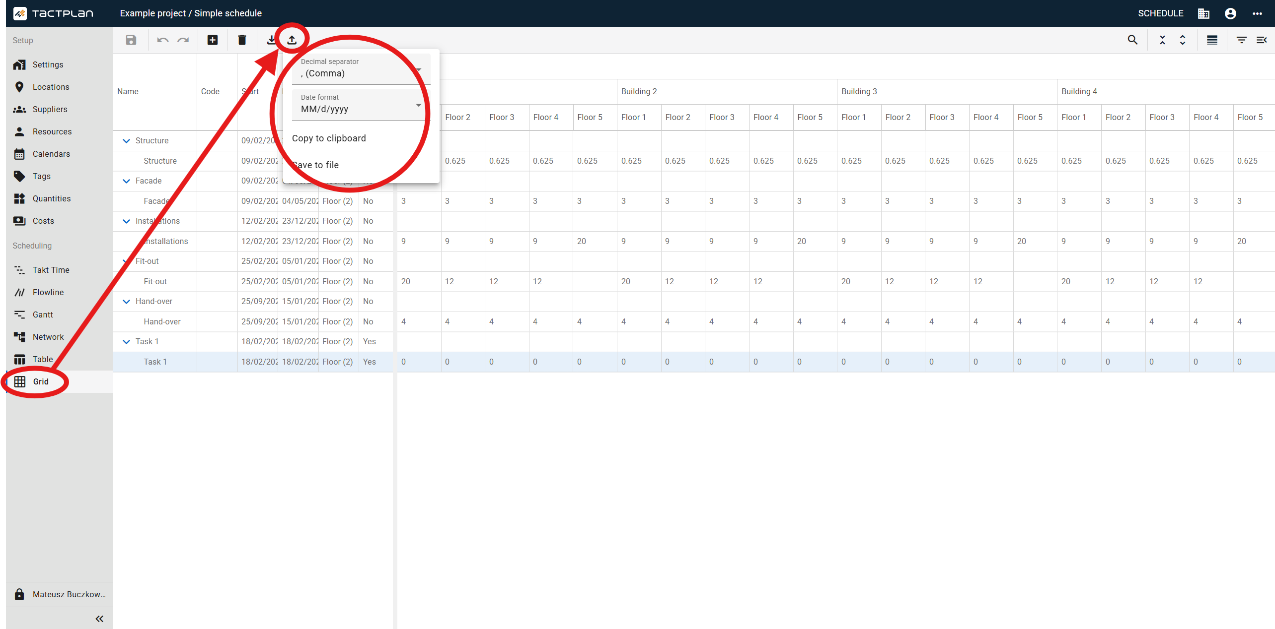 Scheduling - Grid - Export (en) (2.5.1)